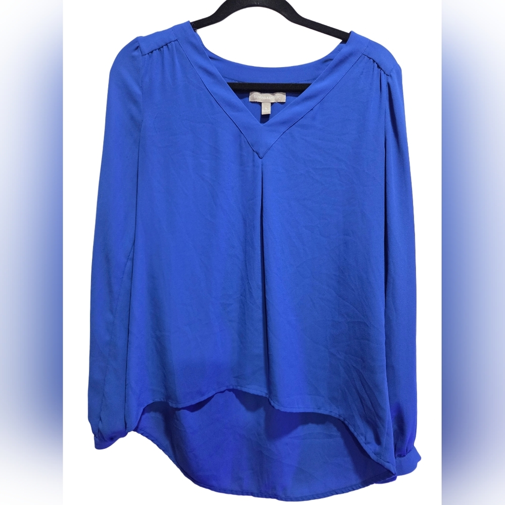 Banana Republic Royal Blue V-Neck Blouse